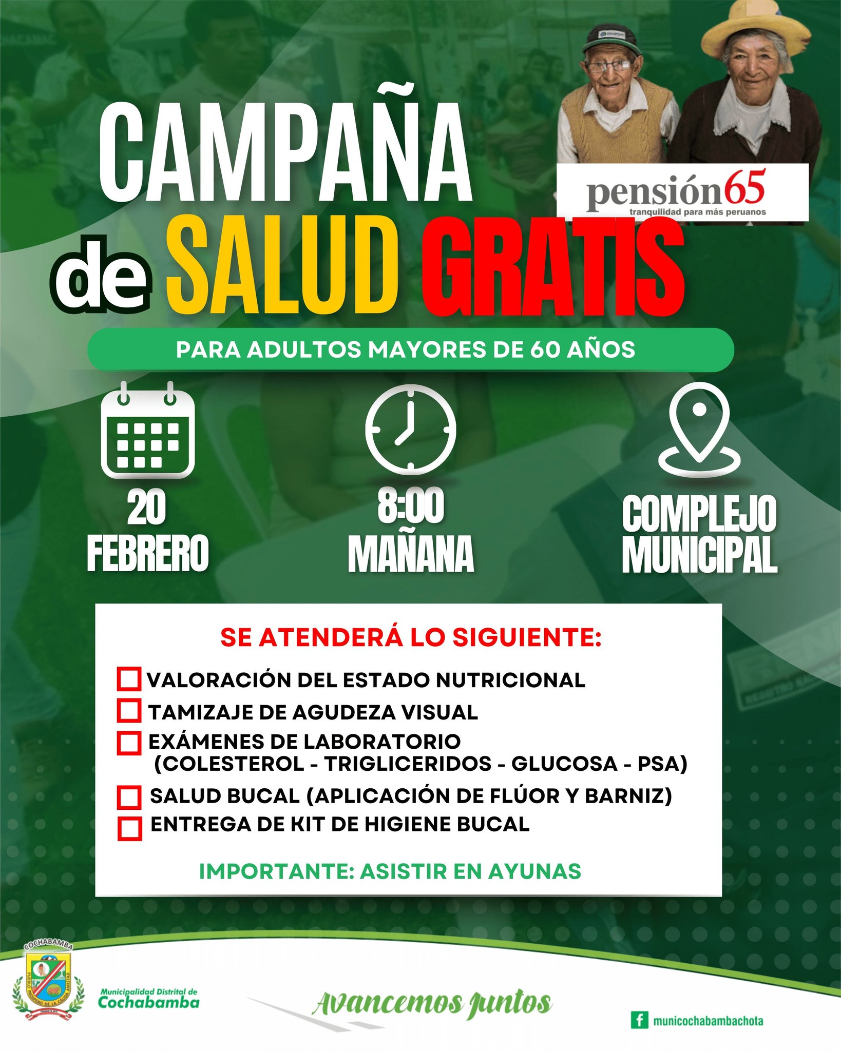Campaña Médica gratuita para adultos mayores