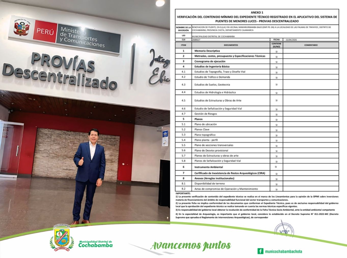 Expediente técnico Puente Mamaruribamba bajo aprobado